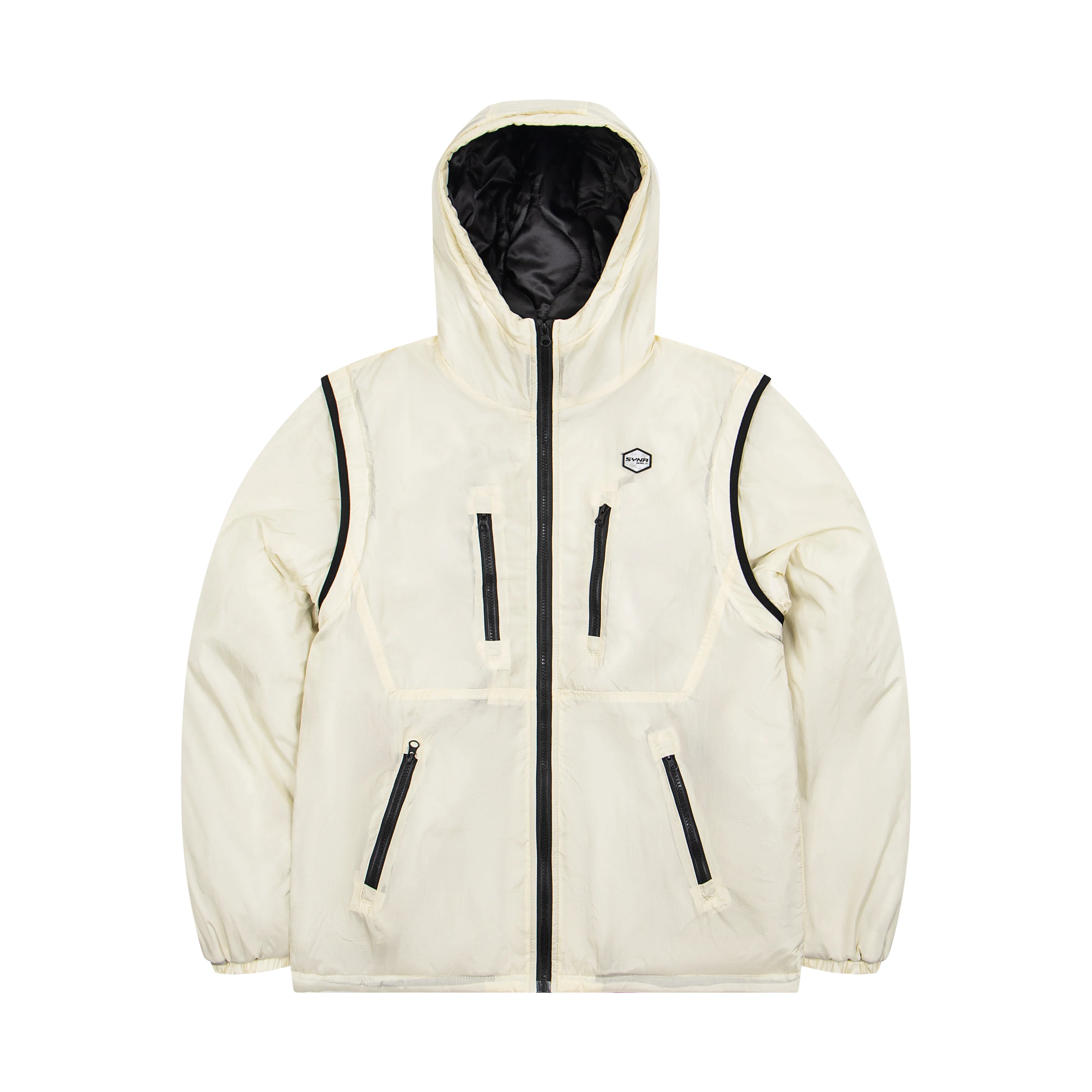 Aimé Leon Dore Convertible Hooded Puffer Jacket - Off-White