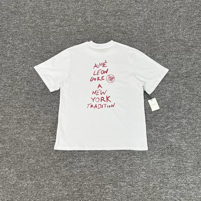 Aimé Leon Dore Handwritten Script Graphic Tee - White